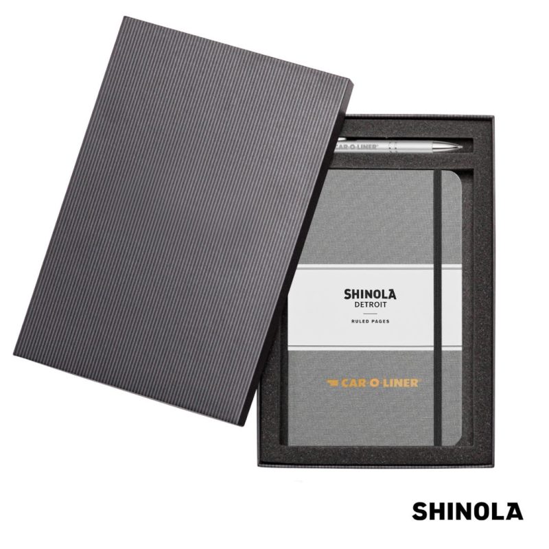 Custom Shinola® HardCover Journal/Clicker Pen Gift Set - (M) - 8
