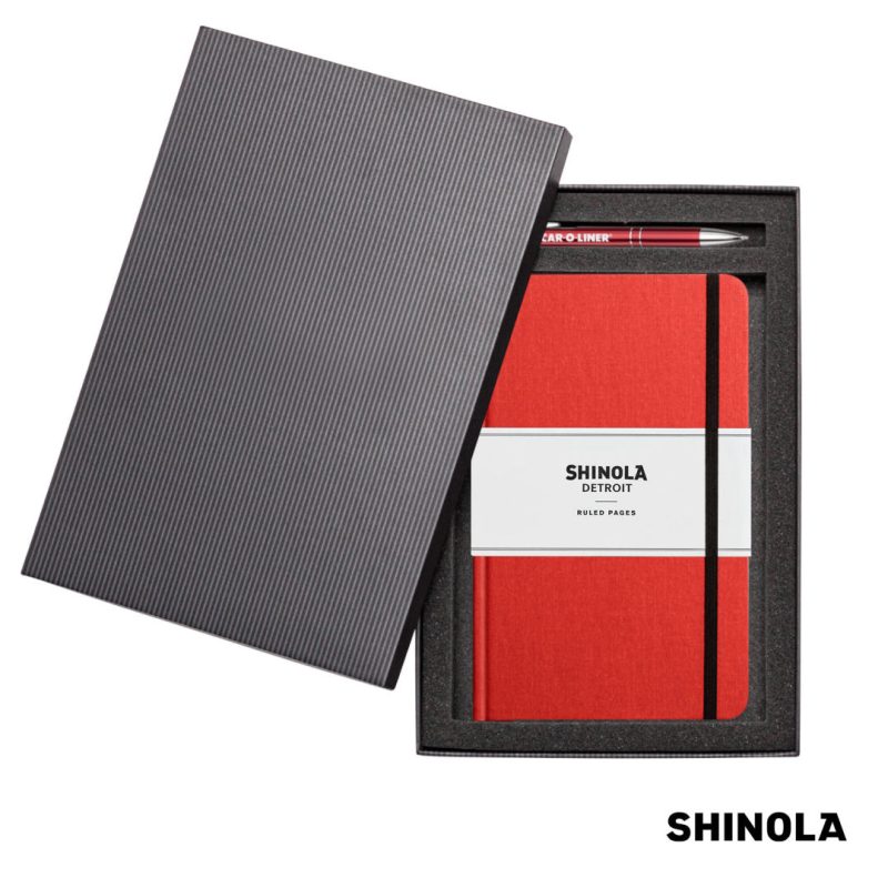 Custom Shinola® HardCover Journal/Clicker Pen Gift Set - (M) - 9