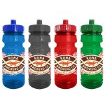 Custom Cycle 24oz Recycled Transparent Bike Bottle w/Push-Pull Lid