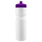 Custom Cyclo-Cross 28oz Bike Bottle - White w/Push-Pull Lid - 7