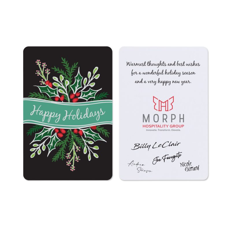 Custom Festive Flourish Holiday Greeting Card - White - 2