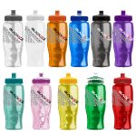 Custom Rotation 27oz Transparent Contour Bottle w/Push-Pull Lid