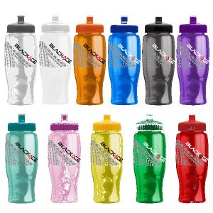 Custom Rotation 27oz Transparent Contour Bottle w/Push-Pull Lid