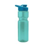 Custom Tandem 28oz Recycled Transparent Bike Bottle w/Drink-thru Lid - 4