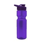 Custom Tandem 28oz Recycled Transparent Bike Bottle w/Drink-thru Lid - 5