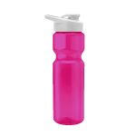 Custom Tandem 28oz Recycled Transparent Bike Bottle w/Drink-thru Lid - 7