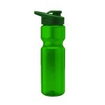 Custom Tandem 28oz Recycled Transparent Bike Bottle w/Drink-thru Lid - 8
