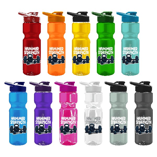 Tandem-28oz-Recycled-Transparent-Bike-Bottle-wDrink-thru-Lid-RQ2506 Custom Tandem 28oz Recycled Transparent Bike Bottle w/Drink-thru Lid