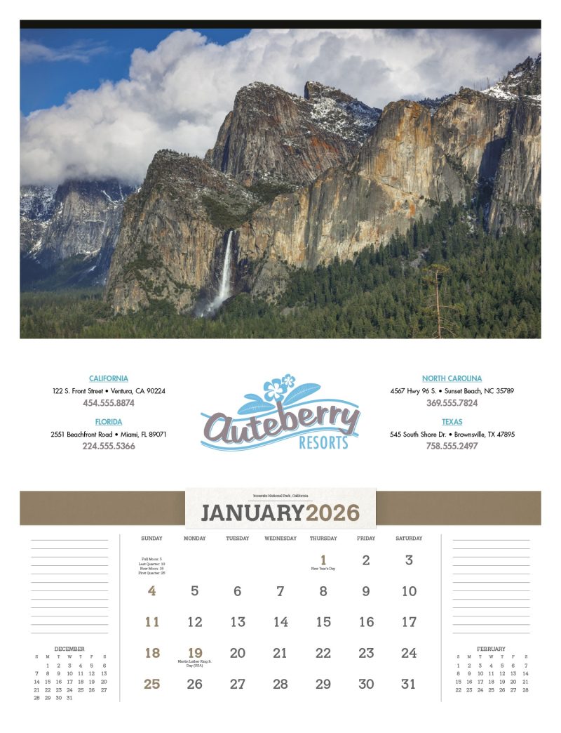 Custom Triumph® Calendars American Splendor without Date Blocks Calendar
