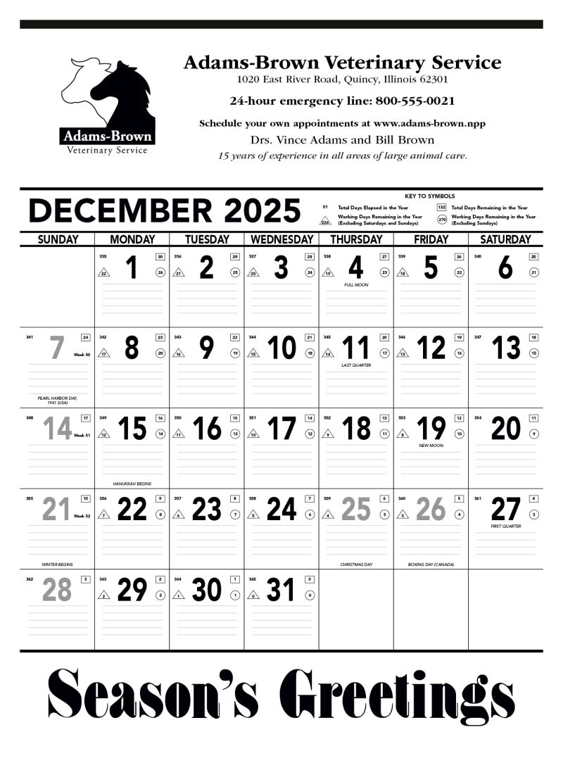 Custom Triumph® Calendars Black & White Contractor Memo Calendar - 1