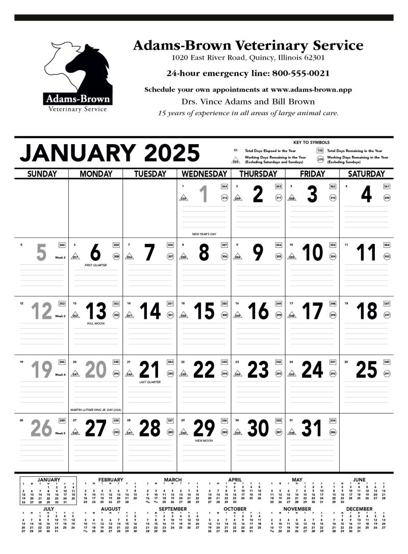 Custom Triumph® Calendars Black & White Contractor Memo Calendar - 2