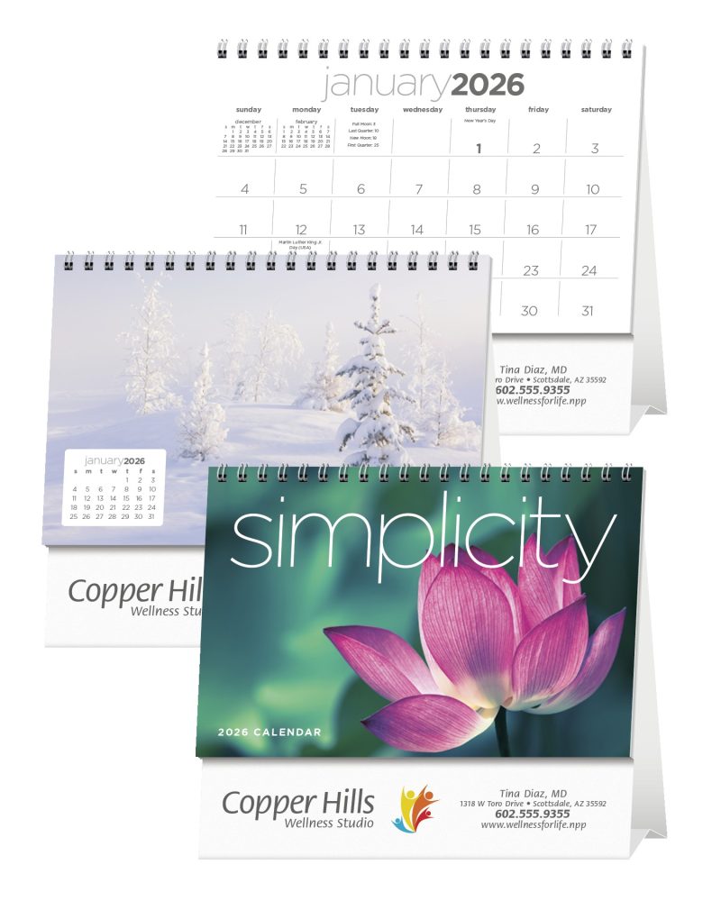 Custom Triumph® Calendars Simplicity Large Desk Calendar