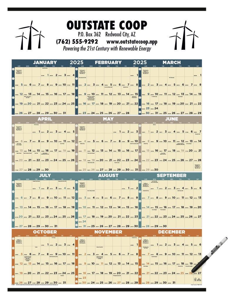 Custom Triumph® Calendars Time Management Span-A-Year (Laminated w/Marker) Calendar - 2