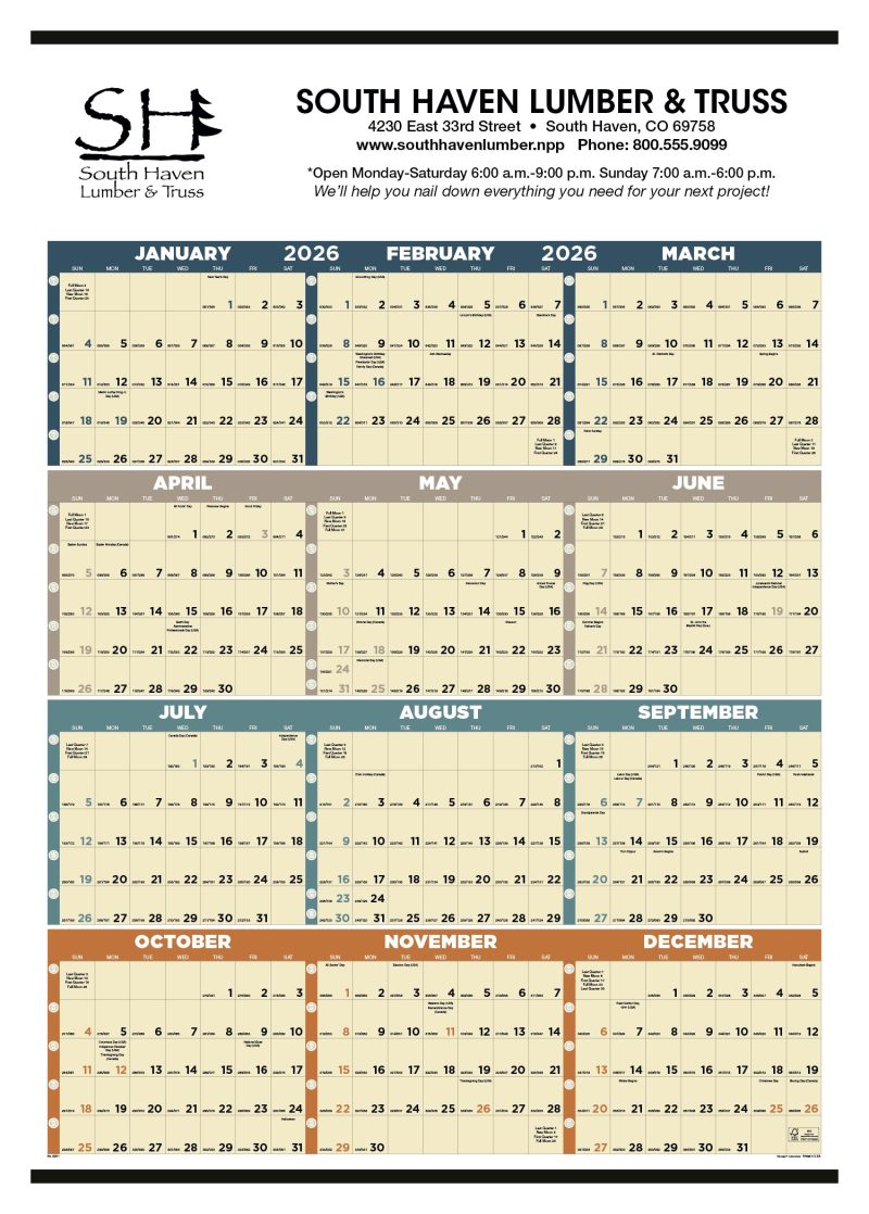 Custom Triumph® Calendars Time Management Span-A-Year (Non-Laminated) Calendar