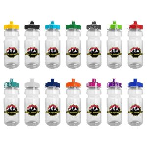 Custom Wheely 24oz Transparent Bike Bottle w/Push-Pull Lid