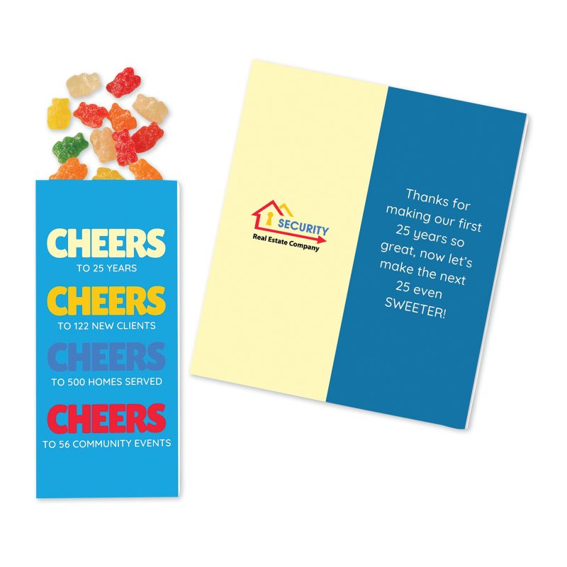 Custom Full-Color Custom Sweeter Cards with Albanese® Sour Gummi Bears