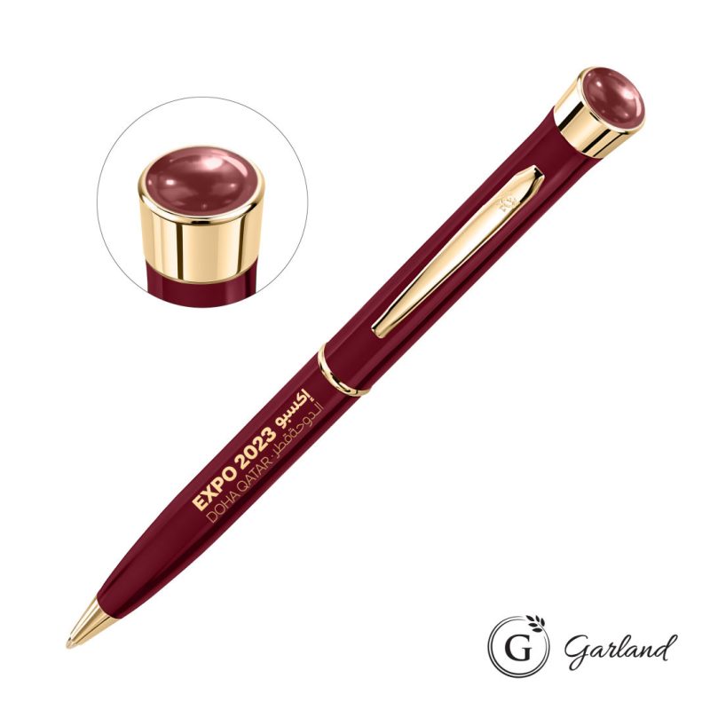 Custom Garland® Color Aura Twist Ballpoint Pen - Gold Accent - 3