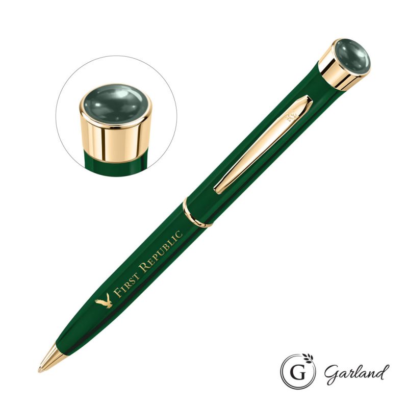 Custom Garland® Color Aura Twist Ballpoint Pen - Gold Accent - 4
