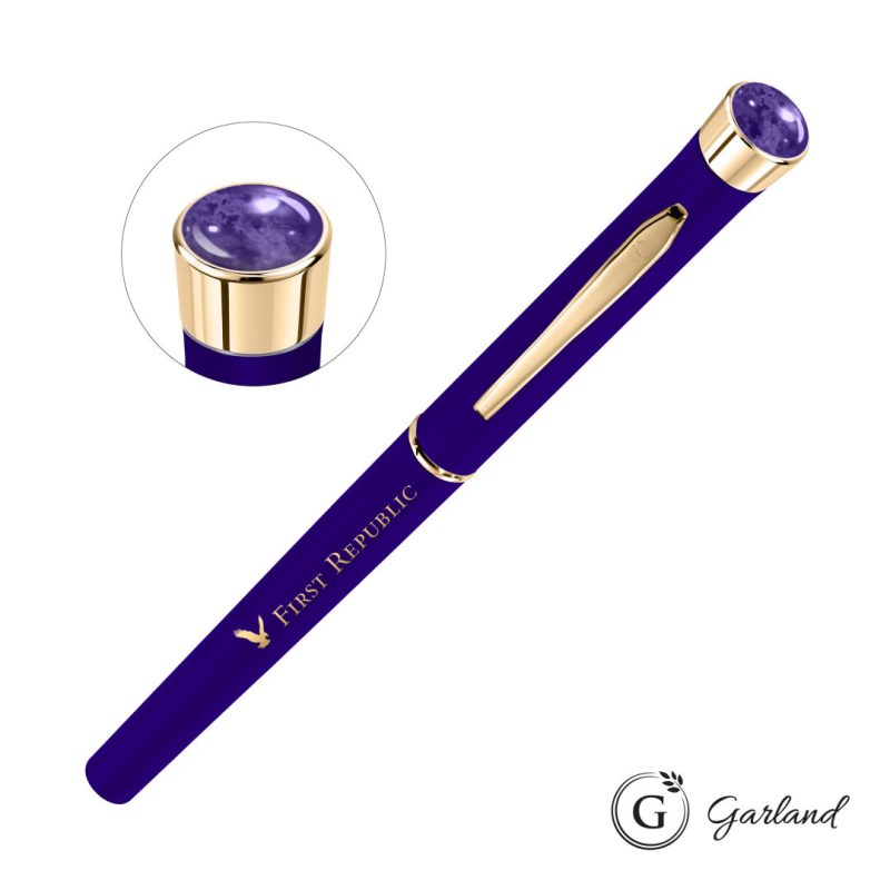 Custom Garland® Color Matte Aura Rollerball Pen - Gold - 5