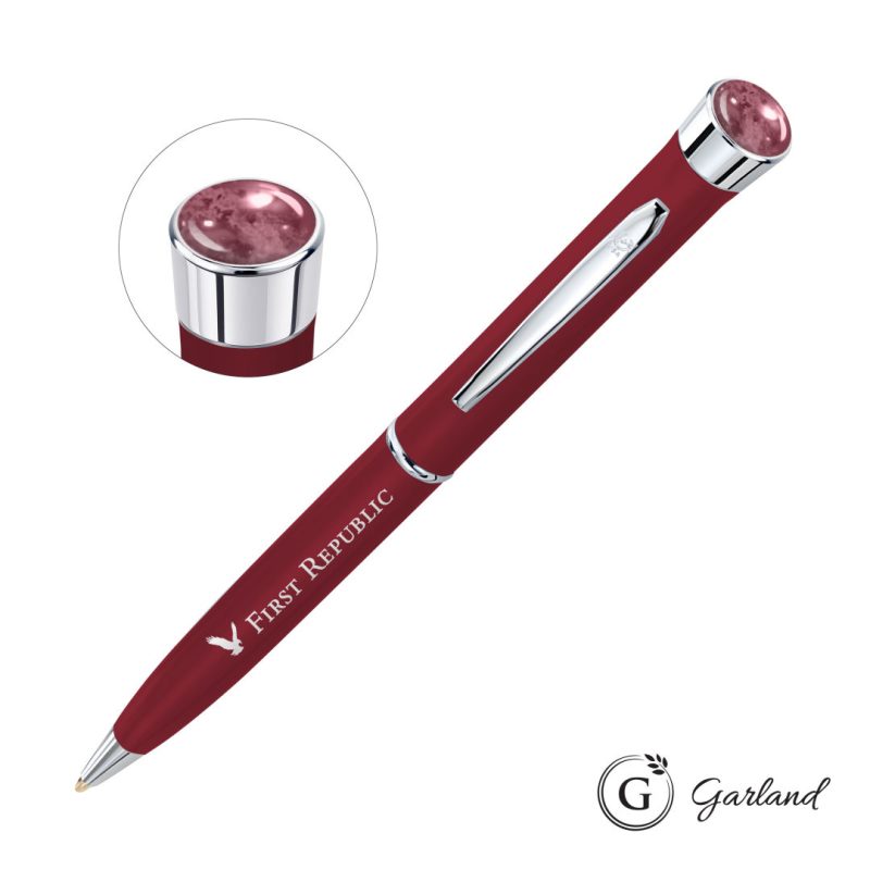 Custom Garland® Color Matte Aura Twist Pen - Chrome - 7