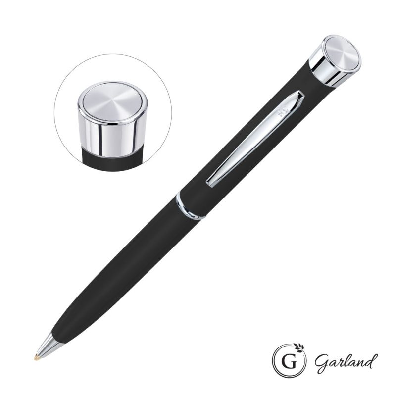 Custom Garland® Color Matte Custom Emblem Twist Pen - Chrome - 8