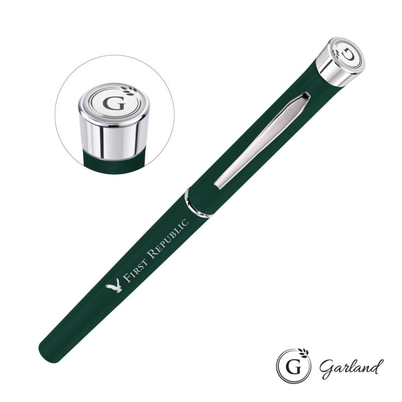 Custom Garland® Color Matte Rollerball Pen - Chrome - 3