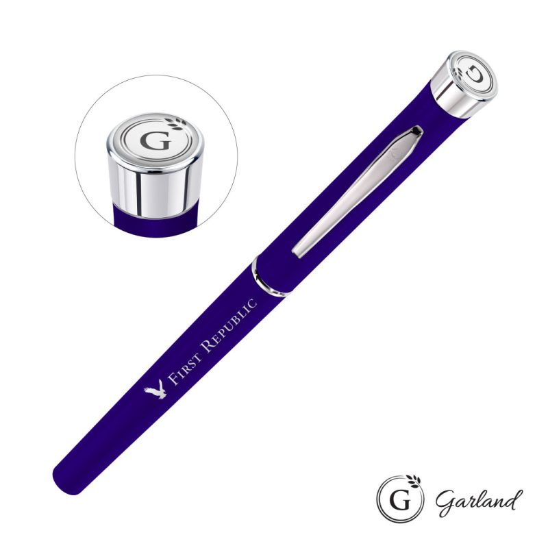 Custom Garland® Color Matte Rollerball Pen - Chrome - 5