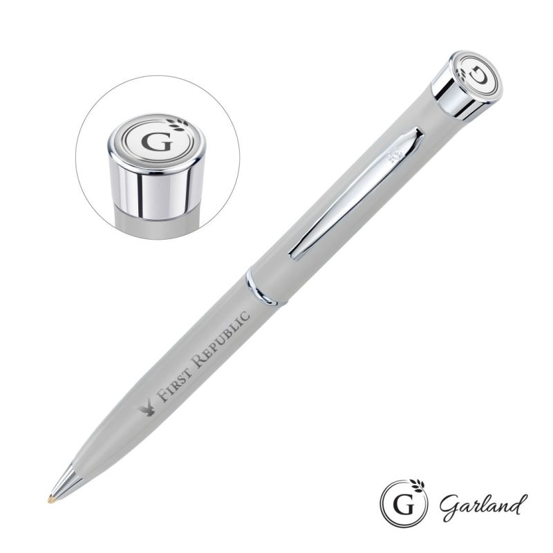 Custom Garland® Color Matte Twist Ballpoint Pen - Chrome - 6