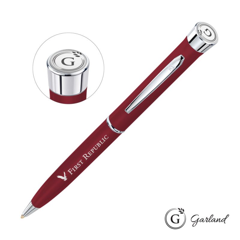 Custom Garland® Color Matte Twist Ballpoint Pen - Chrome - 7