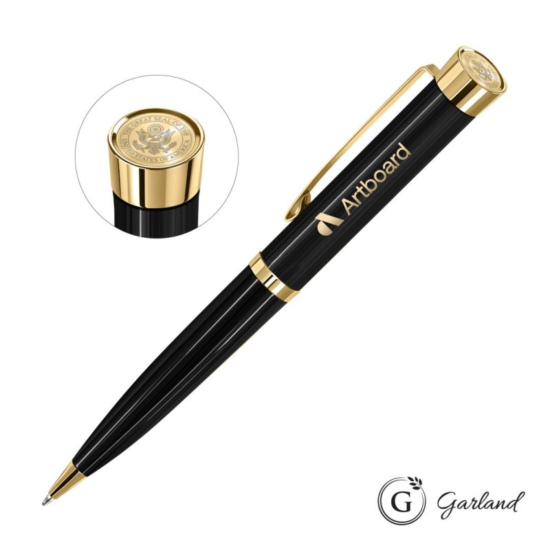 Custom Garland® Executive Color Custom Emblem Ballpoint Pen - Gold