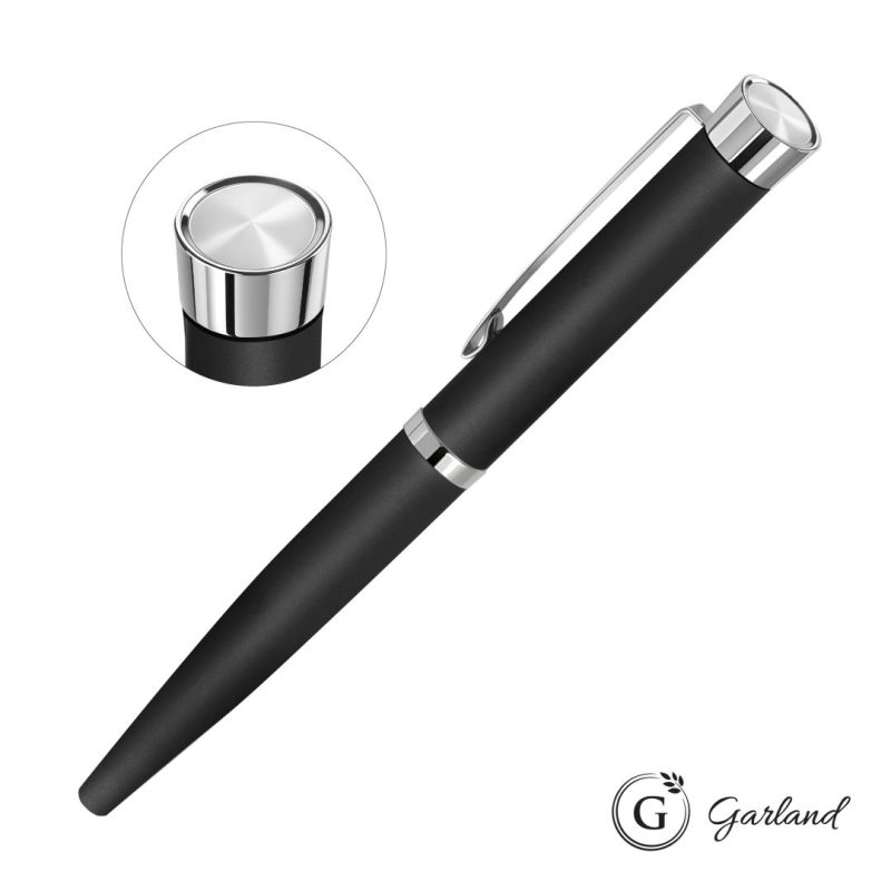 Custom Garland® Executive Color Custom Emblem Rollerball Pen-Chrome - 3