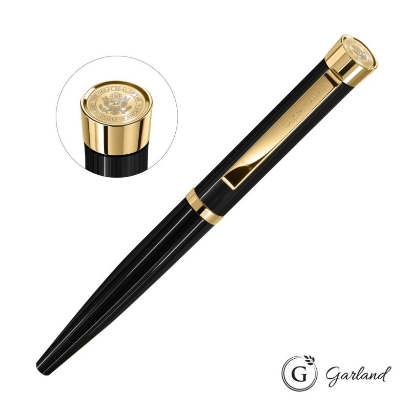 Custom Garland® Executive Color Custom Emblem Rollerball Pen - Gold - 2