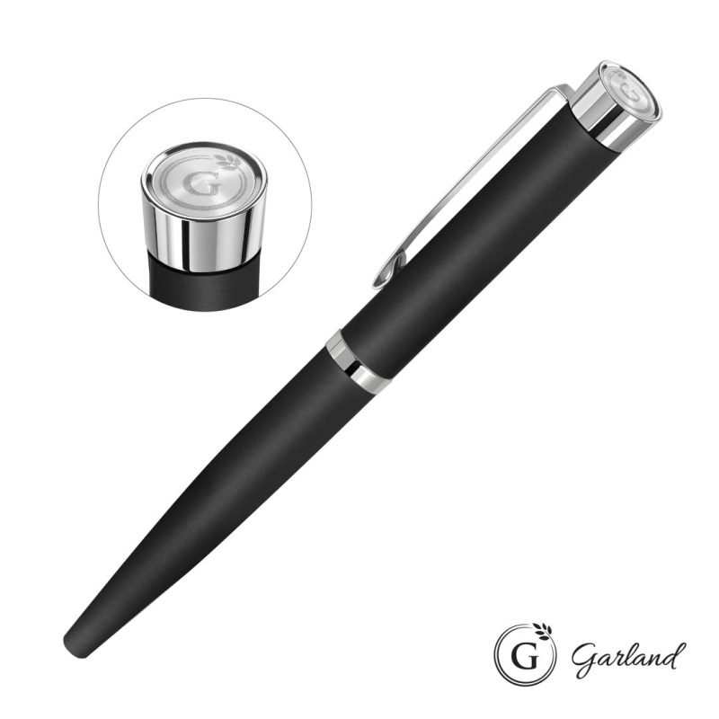 Custom Garland® Executive Color Emblem Rollerball Pen - Chrome - 3