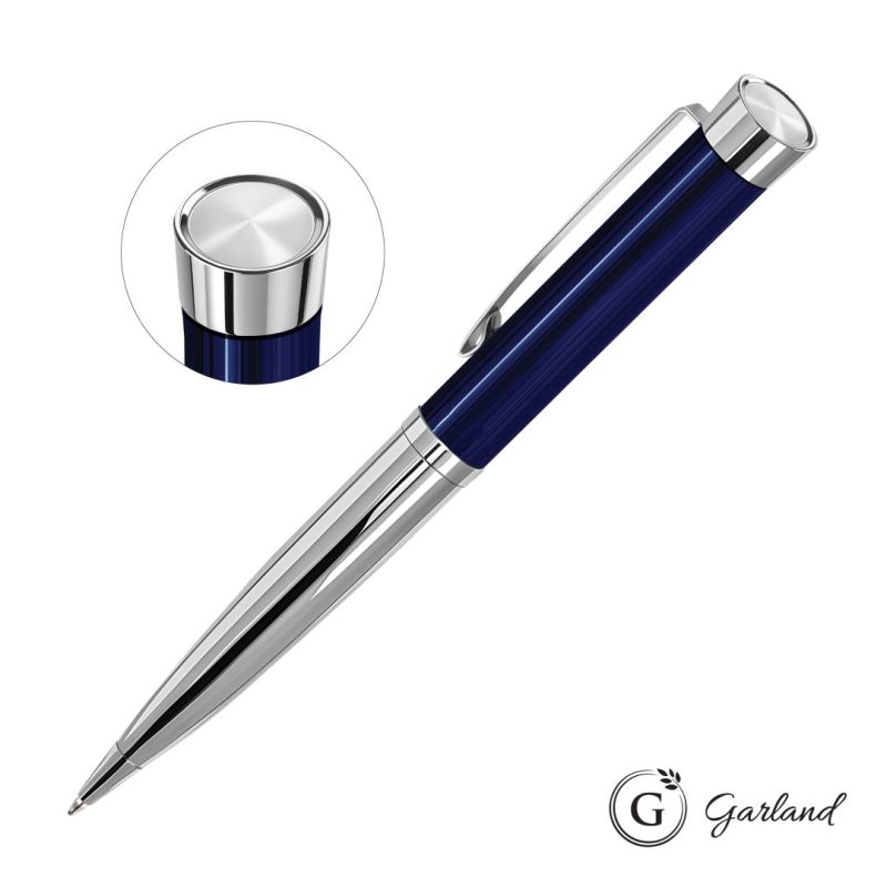 Custom Garland® Executive Custom Emblem Monogram Twist Pen - Chrome - 7