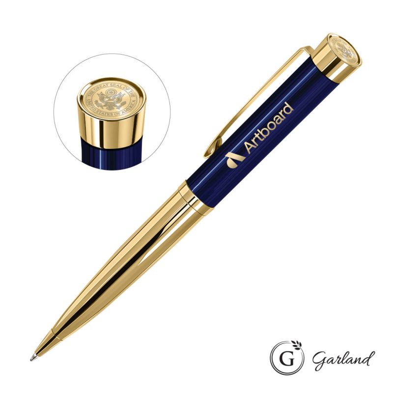 Custom Garland® Executive Custom Emblem Monogram Twist Pen - Gold - 3