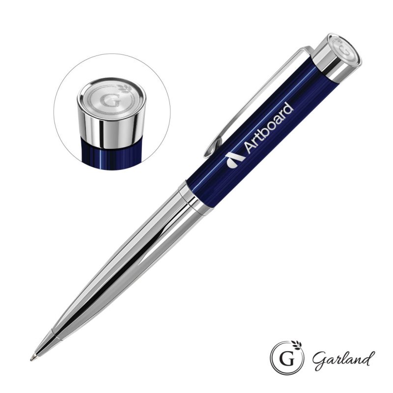 Custom Garland® Executive Emblem Monogram Twist Pen - Chrome - 3