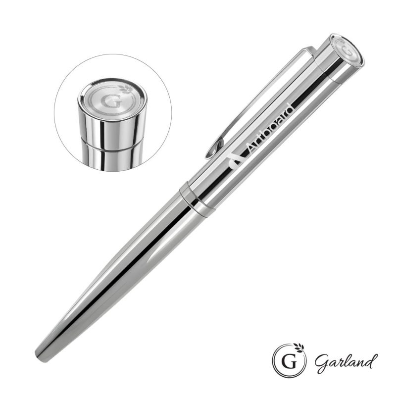 Custom Garland® Executive Signature Emblem Rollerball Pen - Chrome