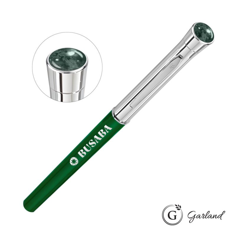Custom Garland® Monogram Aura Rollerball Pen - Chrome - 4