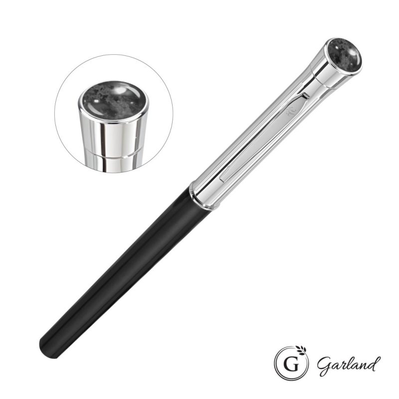 Custom Garland® Monogram Aura Rollerball Pen - Chrome - 5