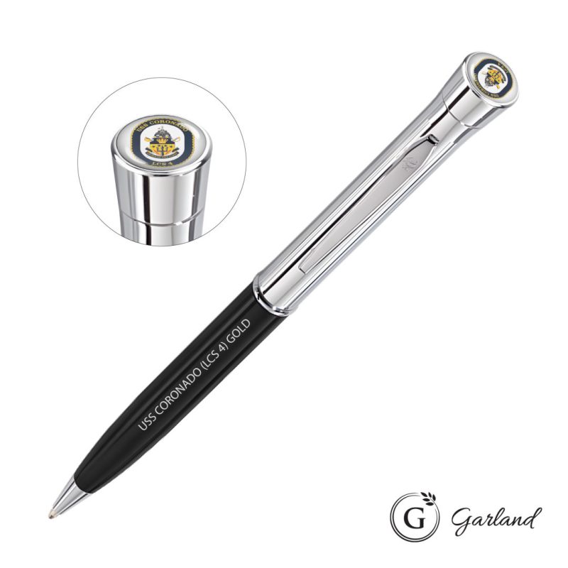 Custom Garland® Monogram Custom Twist Ballpoint Pen - Chrome
