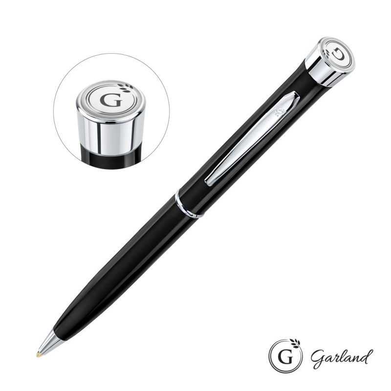 Custom Garland® Patriot Ballpoint Twist Pen - Chrome Accent - 5