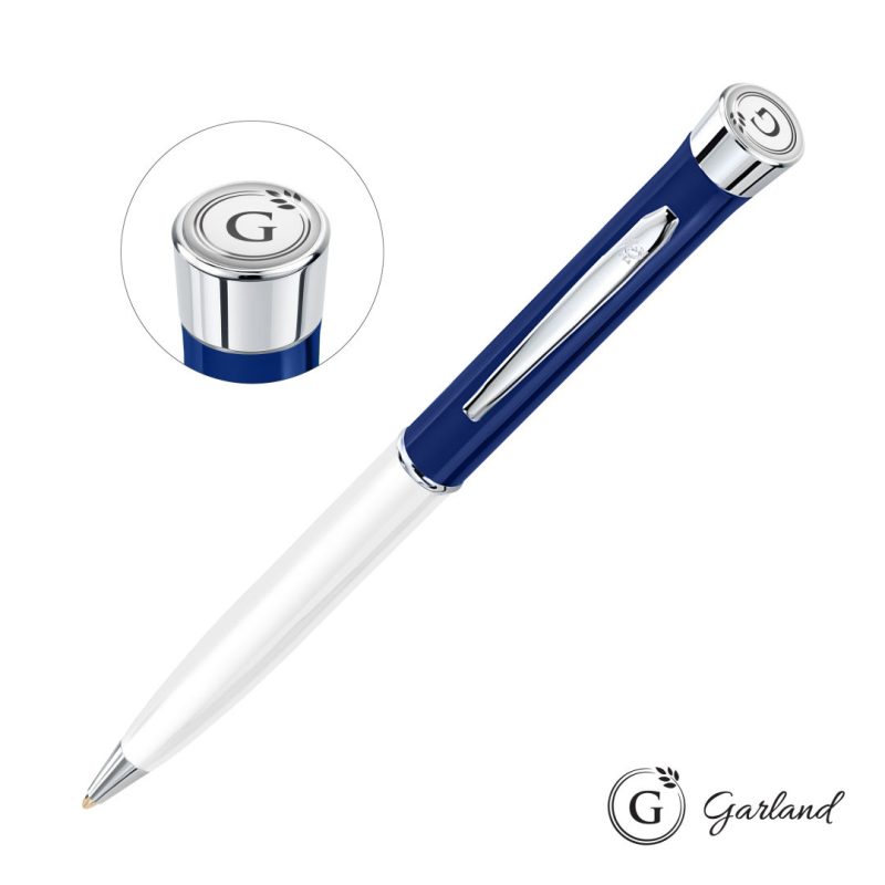 Custom Garland® Patriot Ballpoint Twist Pen - Chrome Accent - 6