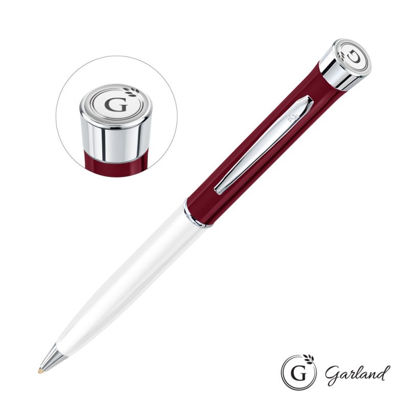 Custom Garland® Patriot Ballpoint Twist Pen - Chrome Accent - 7