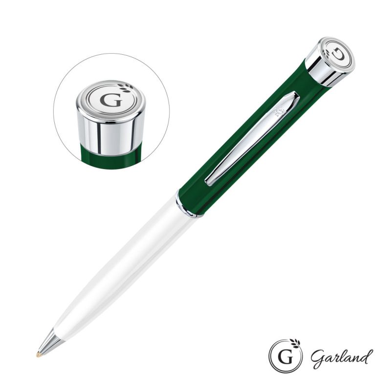 Custom Garland® Patriot Ballpoint Twist Pen - Chrome Accent - 8