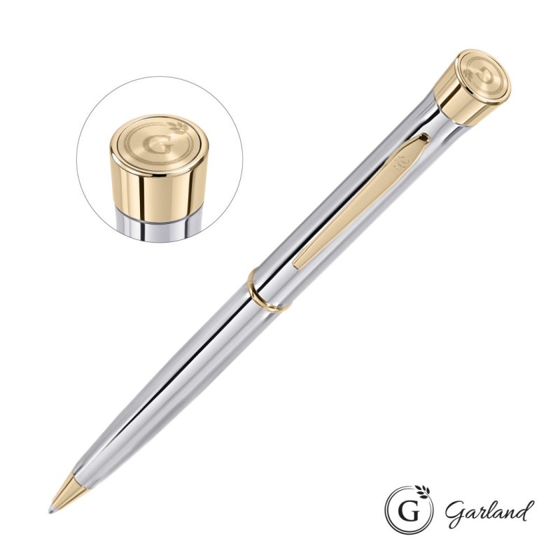 Custom Garland® Signature Emblem Twist Ballpoint Pen - Chrome - 3