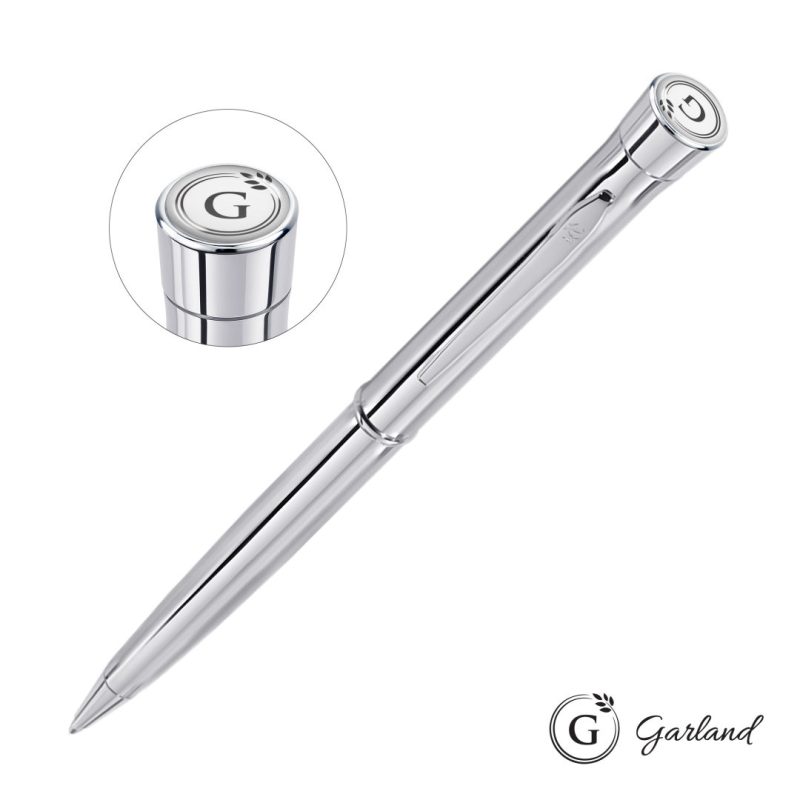 Custom Garland® Signature Twist Ballpoint Pen - Chrome - 3