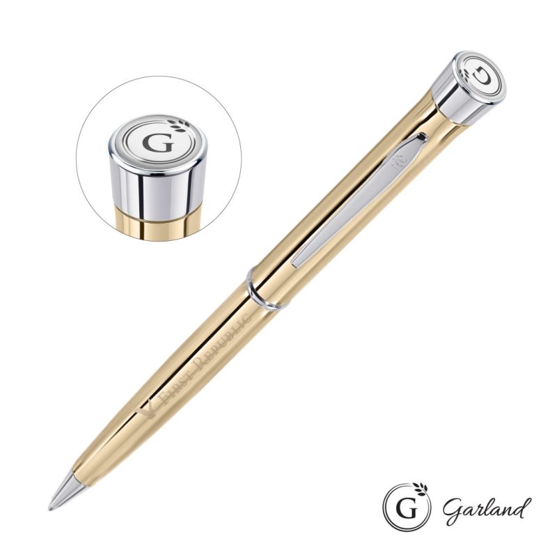 Custom Garland® Signature Twist Ballpoint Pen - Gold Barrel