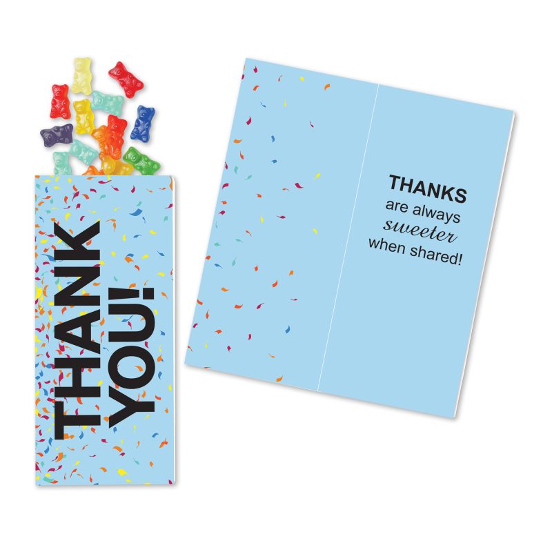 Custom One Color Foil-Stamped Stock Gratitude Sweeter Cards with Albanese® Gummi Bears - 1