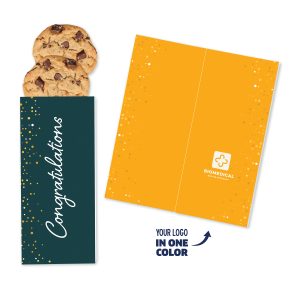 Custom One Color Foil-Stamped Stock Gratitude Sweeter Cards with Chocolate Chip Cookies