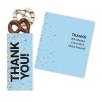 Custom One Color Foil-Stamped Stock Gratitude Sweeter Cards with Chocolate Dipped Pretzels - 1
